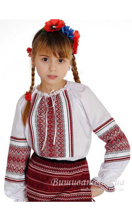 Дитяча вишиванка на дівчинку, бавовна 0132