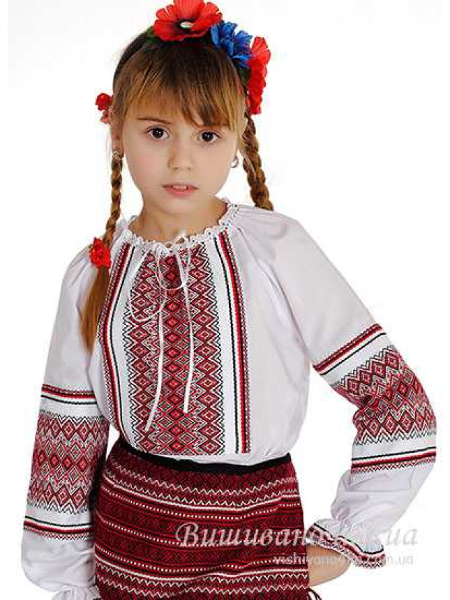 Children's vyshyvanka for a girl, cotton 0132