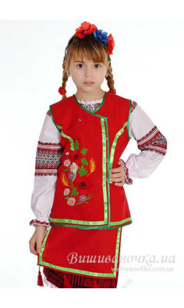 Жилет+фартух+спідниця на дівчинку 0165