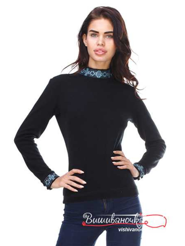 Polo neck with embroidery, jersey 5101 size 42