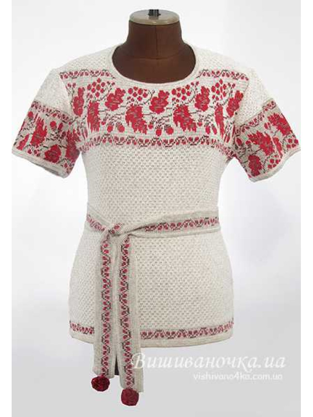 Women's knitted tunic vyshyvanka 5243 size 44