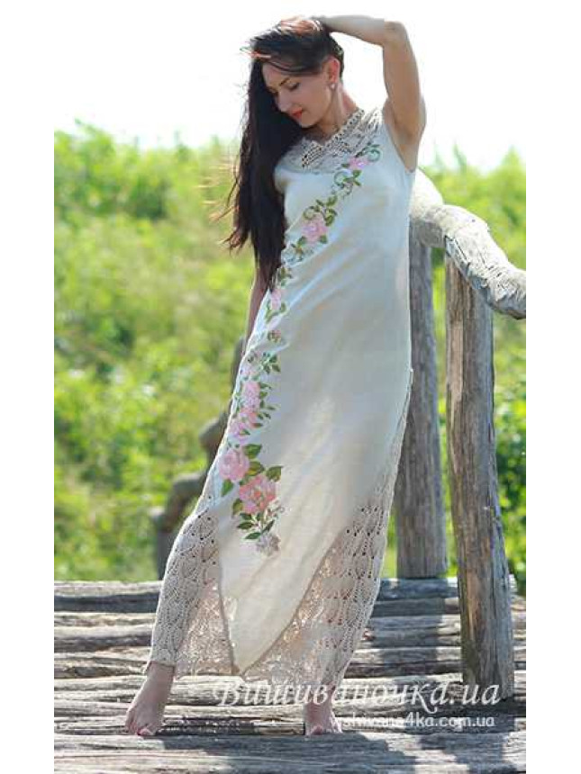 Women's long dress with lace 7057 size 104