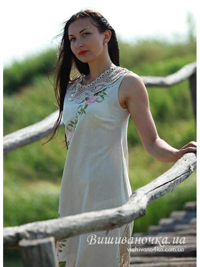 Women's long dress with lace 7057 size 104