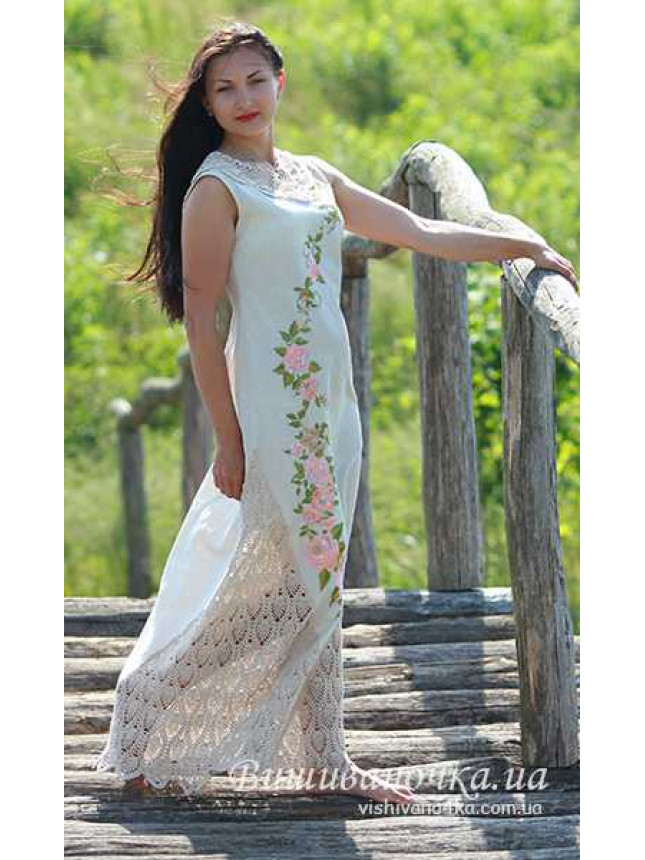 Women's long dress with lace 7057 size 104