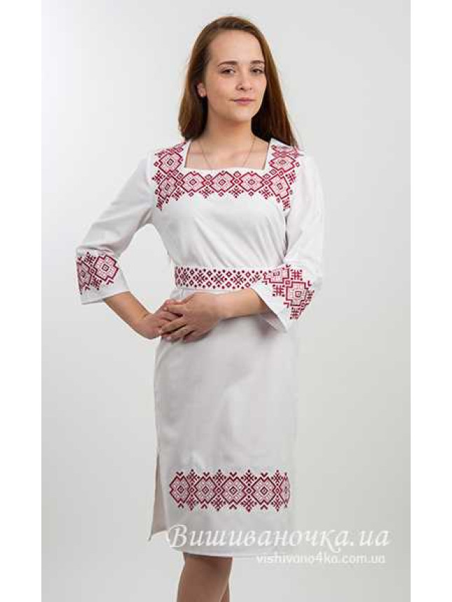 Dress in linen with embroidery 5542 size 42