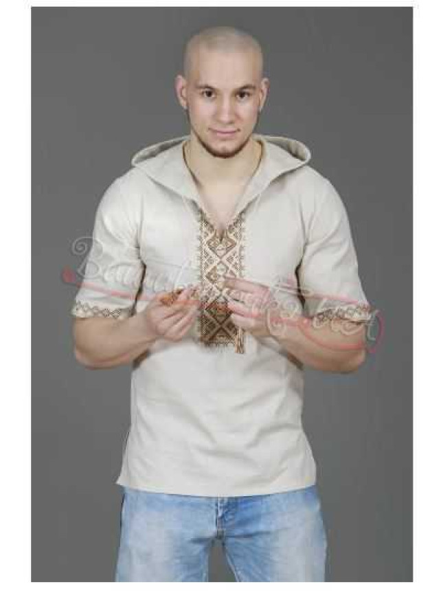 Men's vyshyvanka with a hood 2104