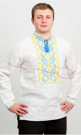 Men's embroidered shirt in linen 3815
