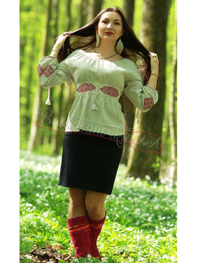 Women's blouse with embroidery details 7093 size 50