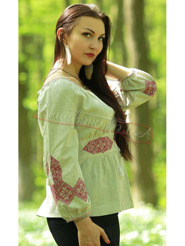 Women's blouse with embroidery details 7093 size 50