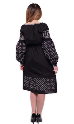 Beautiful black embroidered dress SL12