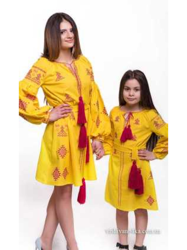 Set of dresses for mother and daughter SL03 colour Yellow