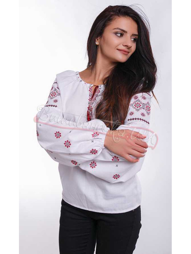 Beautiful women's vyshyvanka NY24 colour White size 48