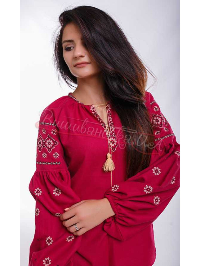 Beautiful women's vyshyvanka NY24 colour White size 48