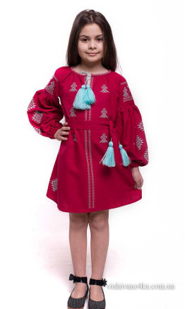 Bright embroidered dress for a girl SL04