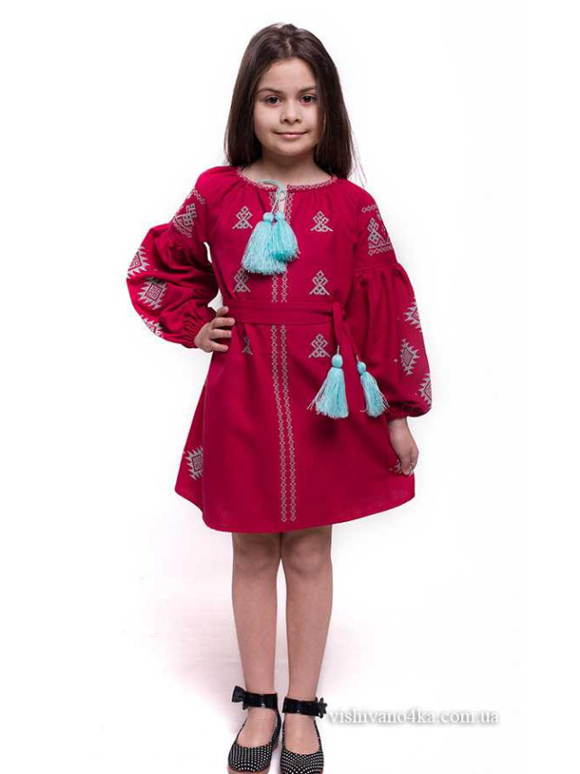 Bright embroidered dress for a girl SL04 size 110