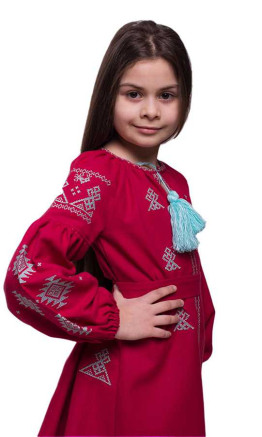 Bright embroidered dress for a girl SL04