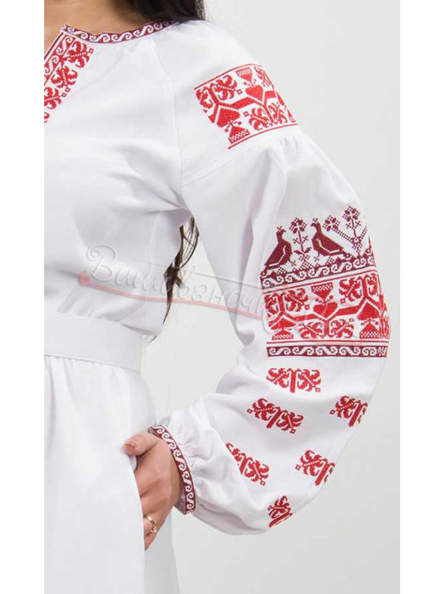 Long dress with red and black embroidery 5432