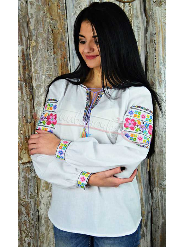 Women's cotton vyshyvanka UA06 size 52