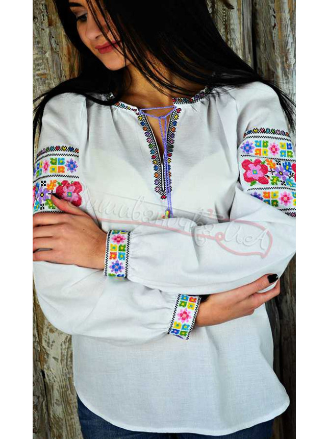 Women's cotton vyshyvanka UA06 size 52