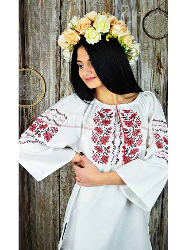 Рубашка-вышиванка женская UA32 цвет Серый размер 56
