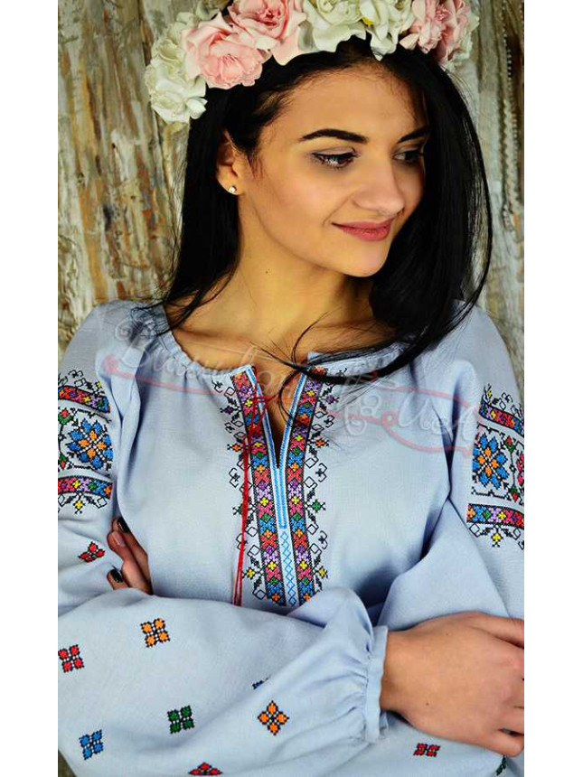 Women's vyshyvanka in cotton UA14 size 56