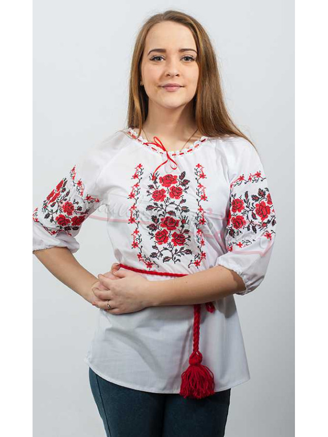Вышиванка женская, вышивка крестиком 3742