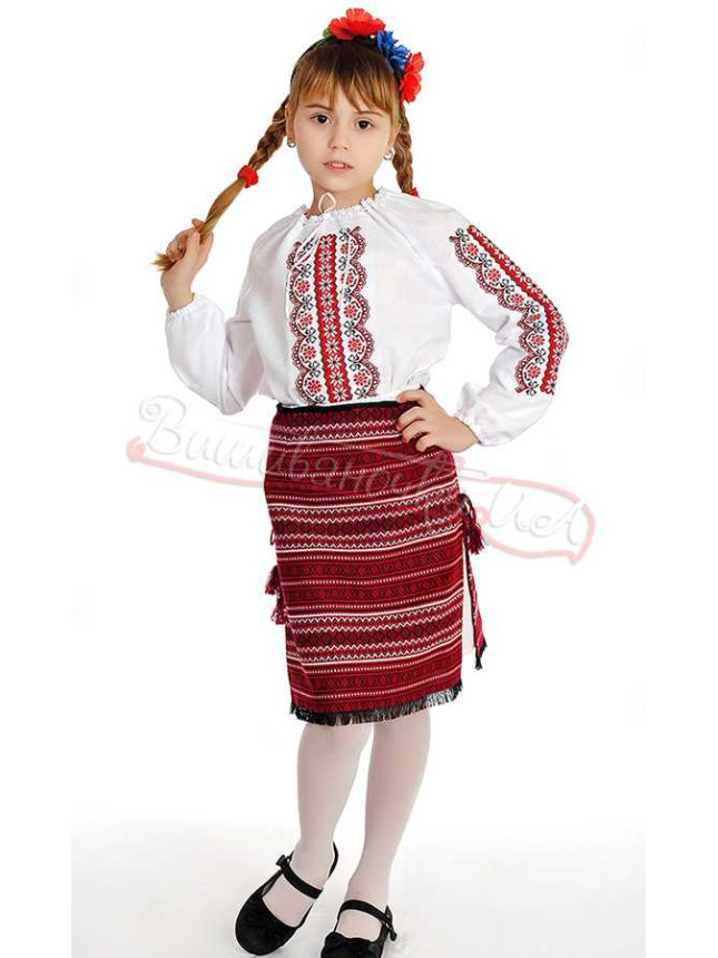 Plakhta skirt red for a girl 0094 size 140