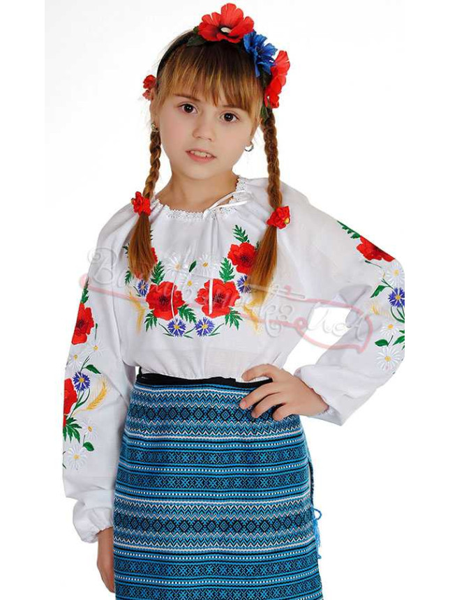 Children's blouse vyshyvanka in satin stitch 911-1