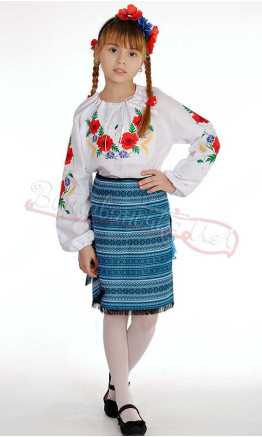 Children's blouse vyshyvanka in satin stitch 911-1