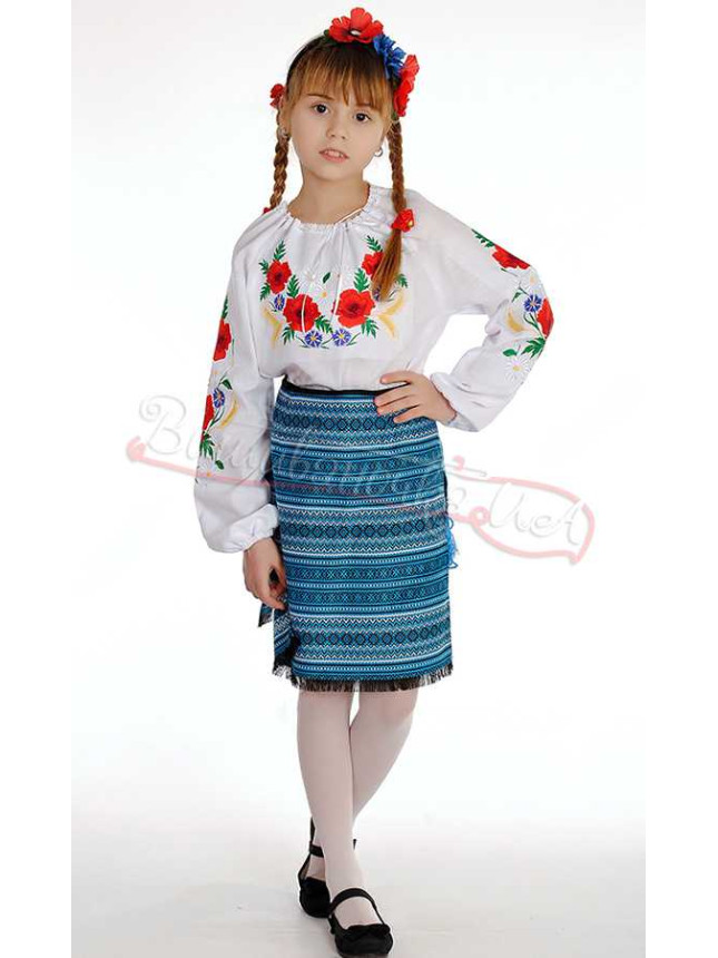 Children's blouse vyshyvanka in satin stitch 911-1