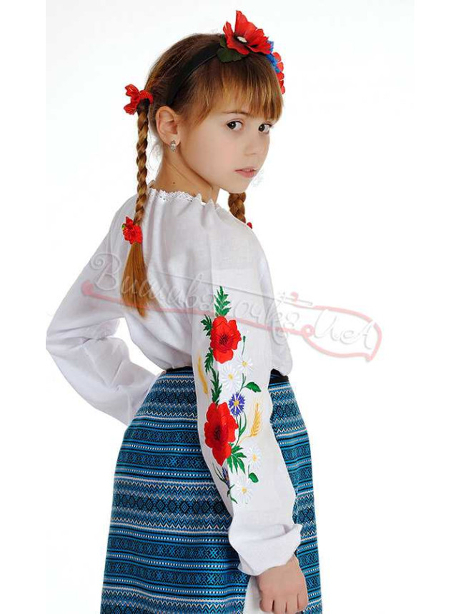 Children's blouse vyshyvanka in satin stitch 911-1