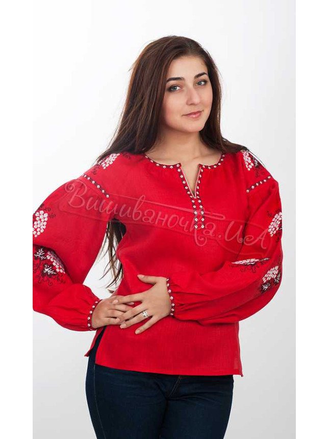 Women's vyshyvanka in linen 513-5 size 50