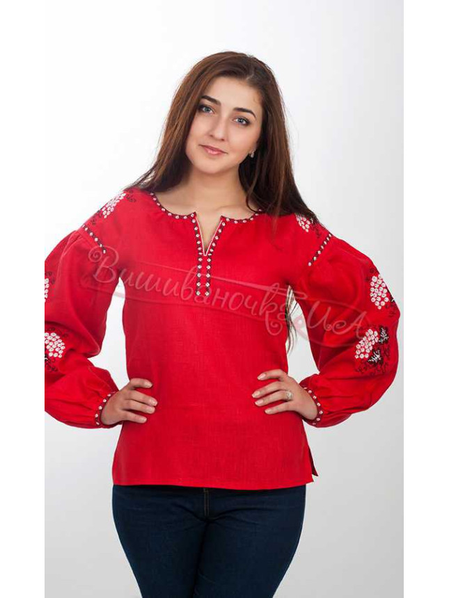 Women's vyshyvanka in linen 513-5 size 50