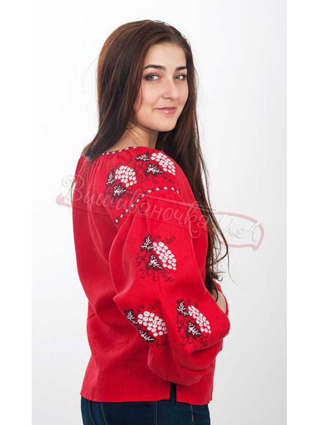 Women's vyshyvanka in linen 513-5 size 50