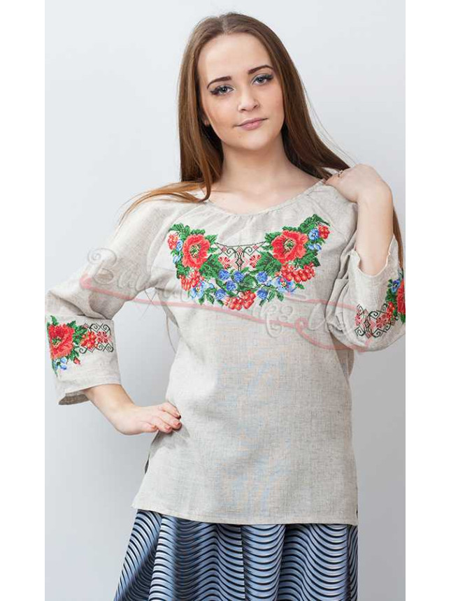 Women's blouse with embroidery 0072 size 42