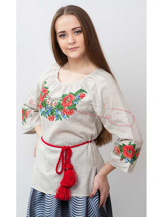 Women's blouse with embroidery 0072 size 42