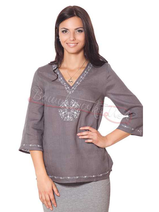 Women's blouse in linen ТН050 colour Blue size L