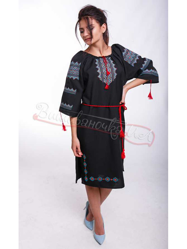 Dress with embroidery in cotton NY21 size 42