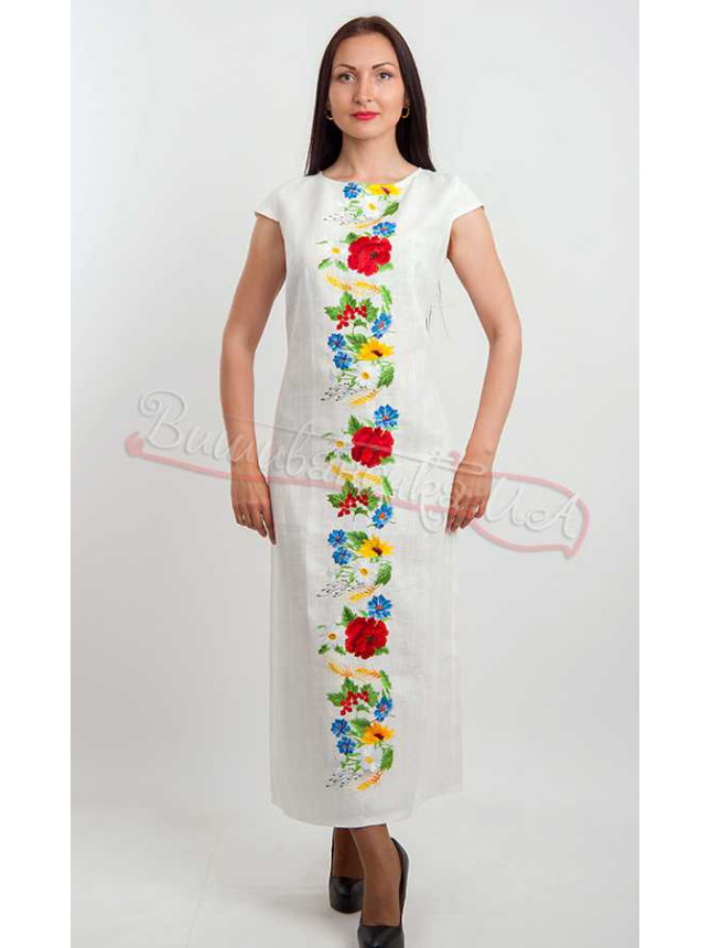 Elegant women's dress, linen 7056 size 44