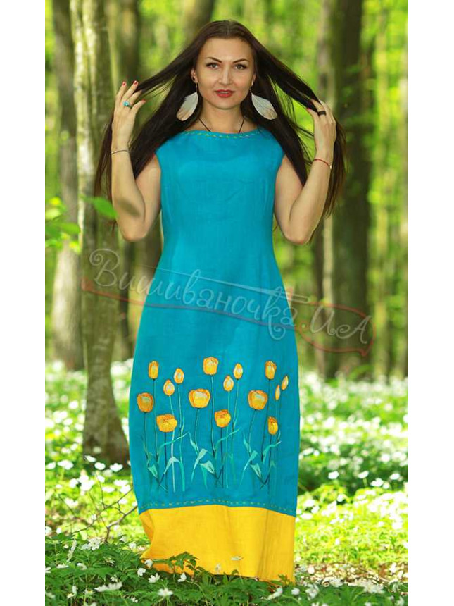 Women's embroidered summer dress 7132 size 54