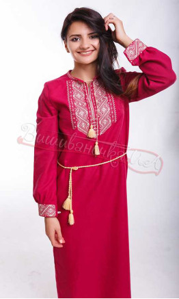 Bright long dress with embroidery NY08