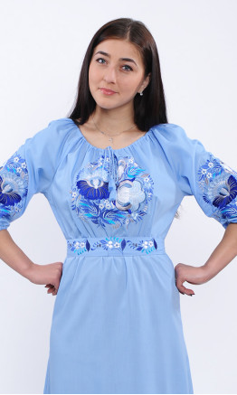 Плаття з петриківським розписом 7222 (7239) колір Рожевий