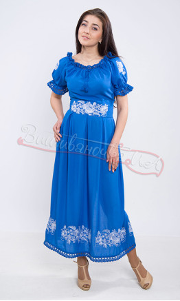 Dress with satin stitch embroidery in bright colours 7221 colour Red