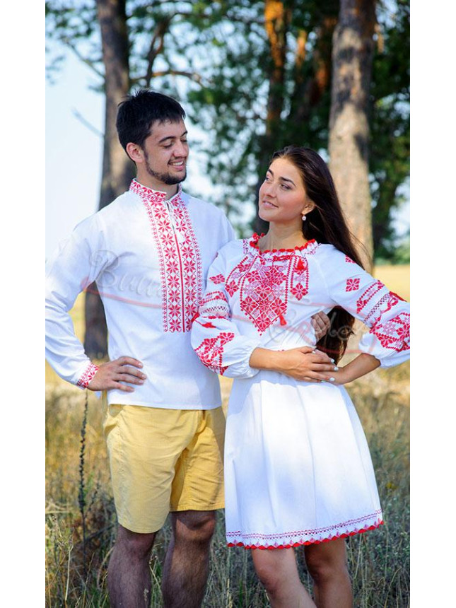 Matching set with red a vyshyvanka 7311