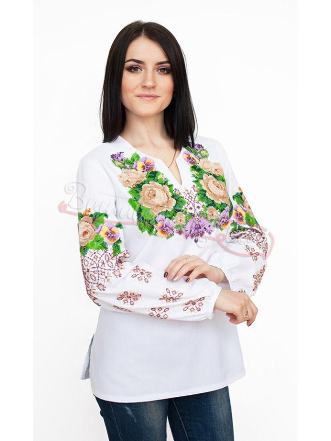 Women's vyshyvanka bead embroidered 7019