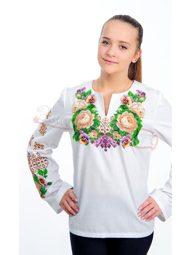 Women's vyshyvanka bead embroidered 7019