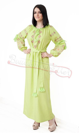 Lime green embroidered dress 7247
