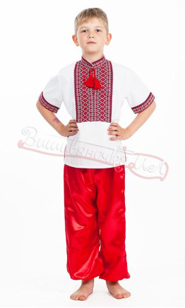 Sharovary trousers children's for a boy, red ШК1