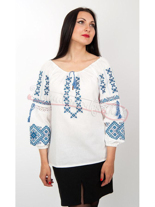 Shirt women's with blue embroidery 7140 size 104