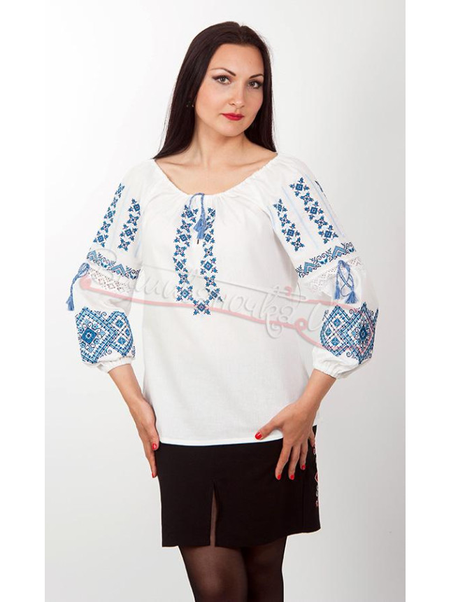 Shirt women's with blue embroidery 7140 size 104